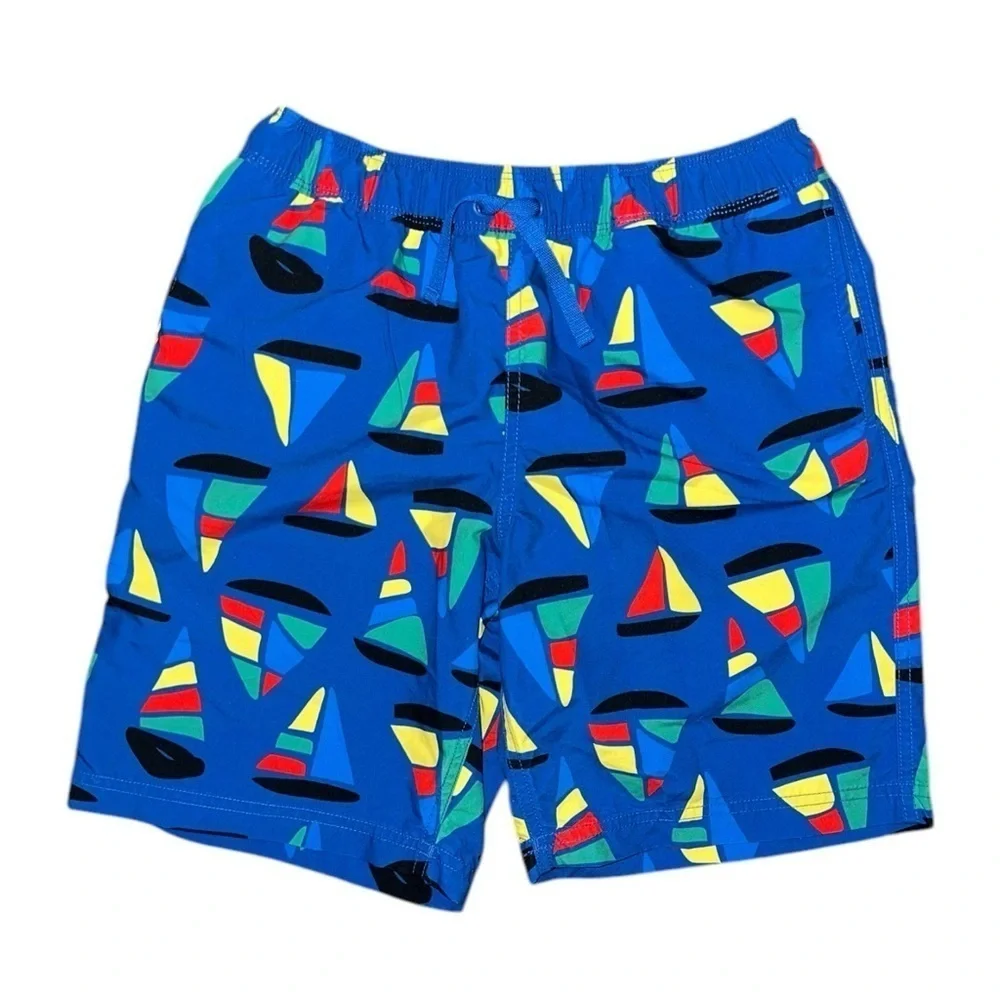 *SET OF 2* Hanna Andersson Boys' Colorful Swim Trunks Sailboat Island Sz 12